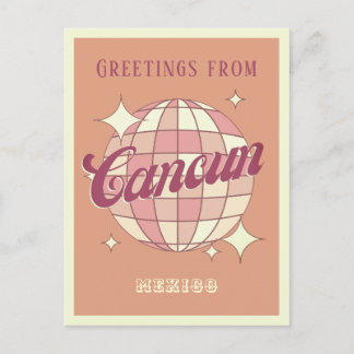 Postal Fiesta Retro Vintage de Cancún México