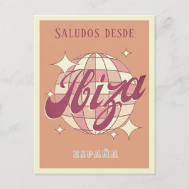 Postal Fiesta retro vintage de Ibiza
