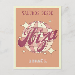 Postal Fiesta retro vintage de Ibiza