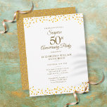 Postal Fiesta sorpresa 50 Aniversario de Confetti<br><div class="desc">Personalice con sus especiales detalles de fiestas de 50 años de oro en la tipografía de oro de moda. Diseñado por Thisisnotme©</div>