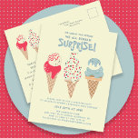 Postal Fiesta sorpresa Ice Cream 80th Birthday Invitation<br><div class="desc">Novedades para el verano 2024. Nuestra postal de invitación "Helado Crema,  Gritas Que Todos Nos Sorprendemos". Tres helados de color agua retro con helados patrióticos rojos,  blancos y azules y rociadores ocupan el centro del escenario por encima de los detalles de tu fiesta de cumpleaños.</div>