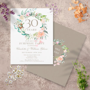 Postal Fiesta Sorpresa por 30º Aniversario de Boda Floral