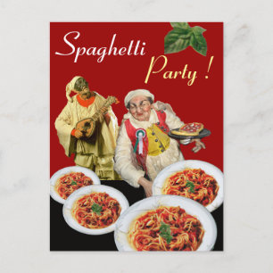 Postal Fiesta SPAGHETTI, Receta de Chef Italiano de Cocin