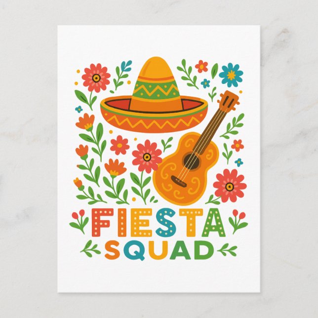 Postal Fiesta Squad - Coloridas vibraciones Fiestas (Anverso)