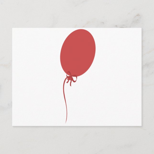 Postal Fiesta Valentine Baby Shower Red Balloon Heart Bow (Anverso)