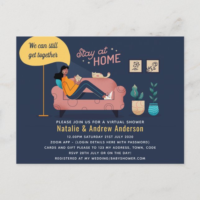 Postal Fiesta virtual Baby Bridal Shower Birthday Grad. (Anverso)