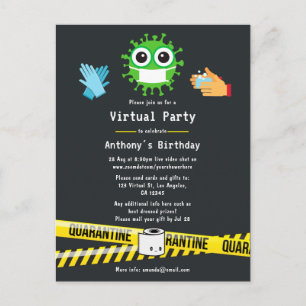 Postal Fiesta virtual de cumpleaños en cuarentena