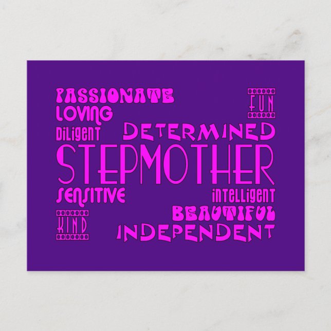 Postal Fiestas de cumpleaños de Stepmoms: Cualidades (Anverso)