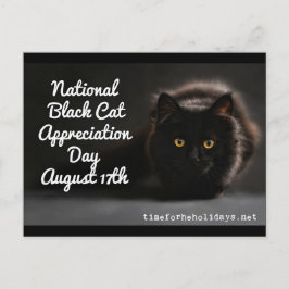 Postal Fiestas del Día Nacional del Gato Negro