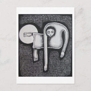 Postal Figura Angular y Círculo Blanco de Hassan Wahba