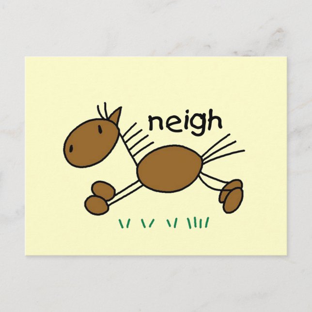 Postal Figura camisetas y regalos del palillo del caballo (Anverso)