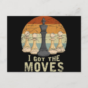 Postal Figura de ajedrez del rey del peón Regalo de ajedr