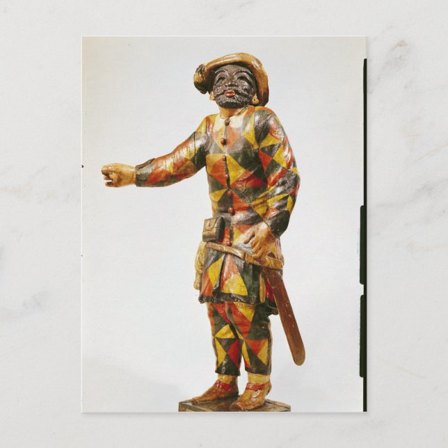 Postal Figura de Harlequin del Teatro Seraphin (Anverso)