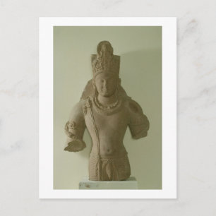 Postal Figura de Lord Vishnu, Mathura (arenisca roja)