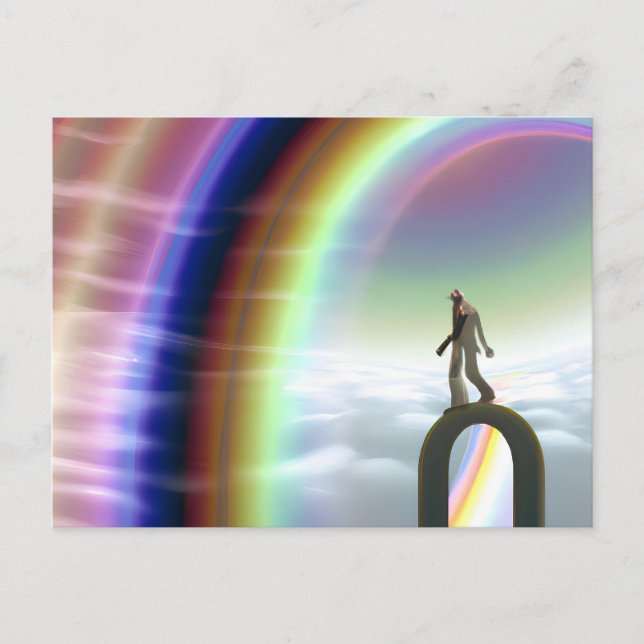 Postal Figura de misterio en el Stargate interdimensional (Anverso)