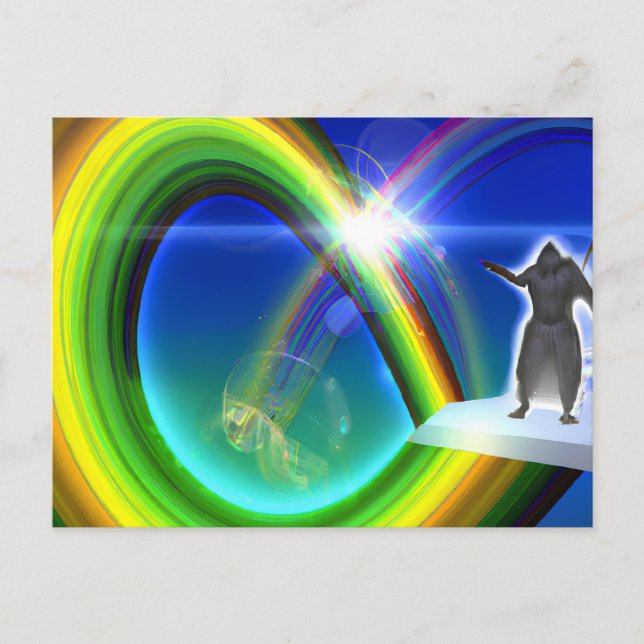 Postal Figura de misterio en el Stargate interdimensional (Anverso)