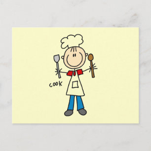 Postal Figura de Palito Cocinero