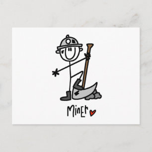 Postal Figura de palito de minero