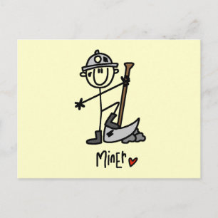 Postal Figura de palito de minero