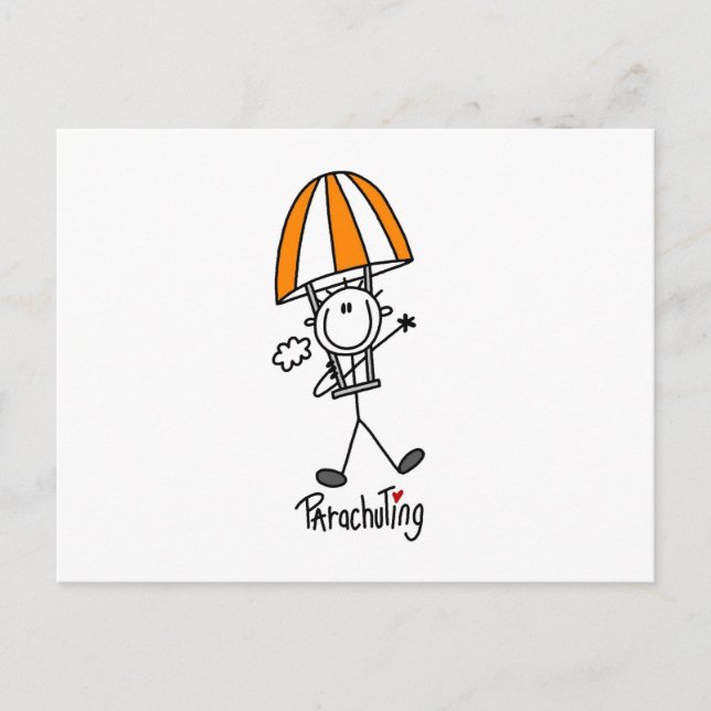Postal Figura de palo de paracaidismo (Anverso)