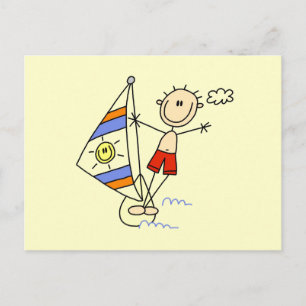 Postal Figura de palo de paracaidismo