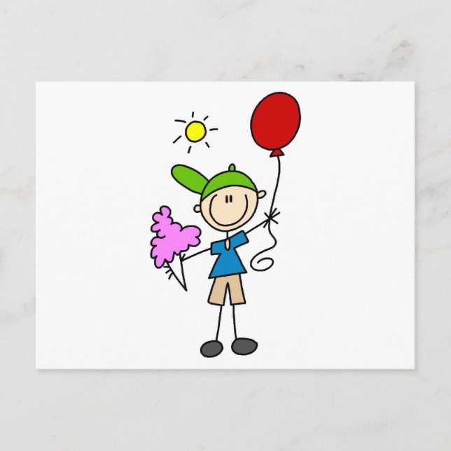 Postal Figura de palo en las camisetas y regalos justos (Anverso)