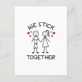 Postal Figura de palo Parejas de Día de San Valentín Amor