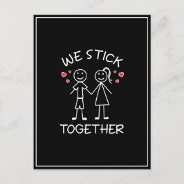 Postal Figura de palo Parejas de Día de San Valentín Amor