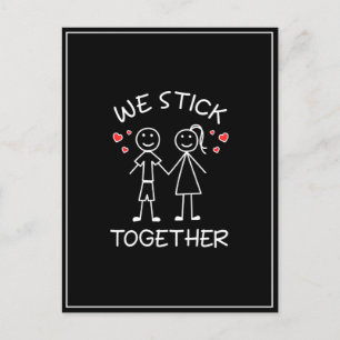 Postal Figura de palo Parejas de Día de San Valentín Amor