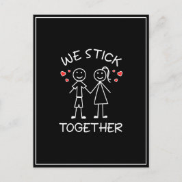 Postal Figura de palo Parejas de Día de San Valentín Amor