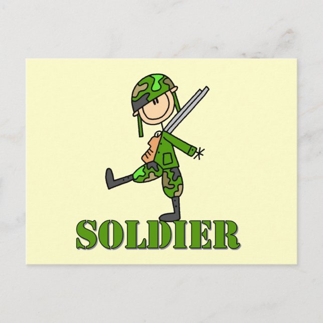 Postal Figura de soldado de palitos (Anverso)
