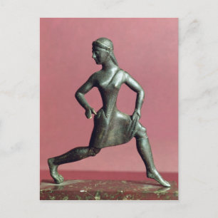 Postal Figura de un chica corriendo,
