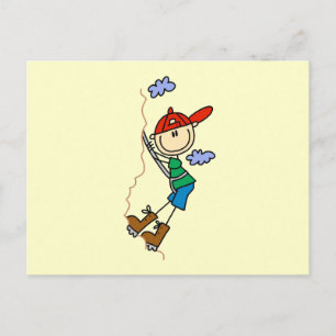Postal Figura del palo de escalado de roca