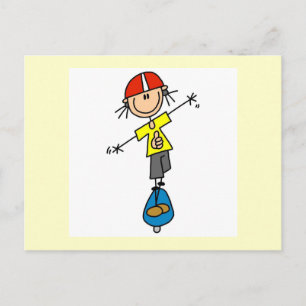 Postal Figura del palo de patinaje