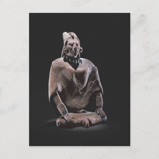 Postal Figura del rey mayas sentado, de la isla de Jaina (Anverso)