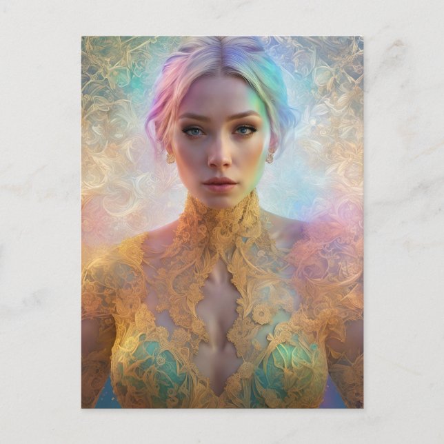 Postal Figura femenina en el pasto (Anverso)