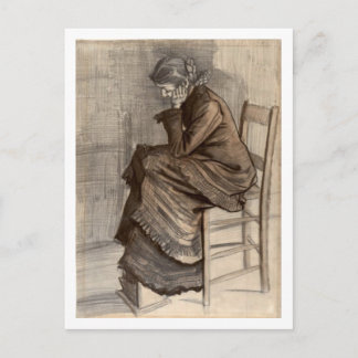 Postal Figura inclinada de una mujer, Vincent van Gogh