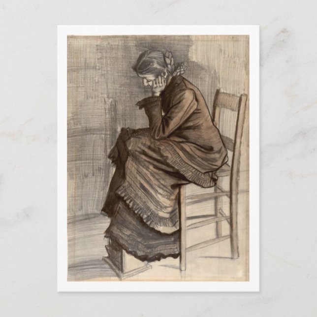 Postal Figura inclinada de una mujer, Vincent van Gogh (Anverso)