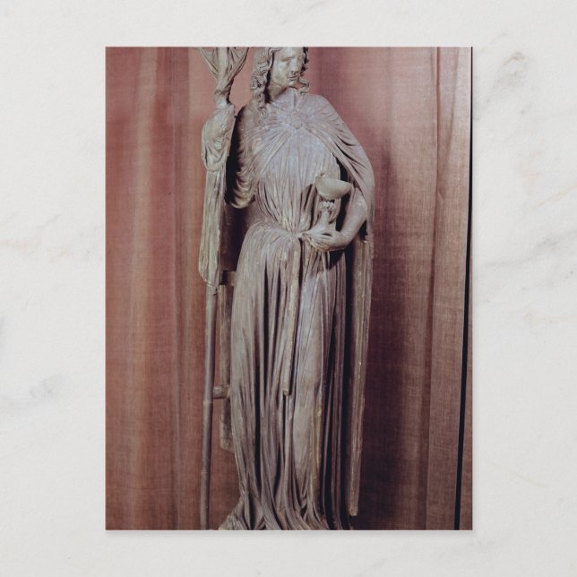 Postal Figura jurídica de la iglesia sosteniendo un cáliz (Anverso)