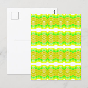 Postal Figura Verde Y Amarillo Ocho Patrón De Cinta