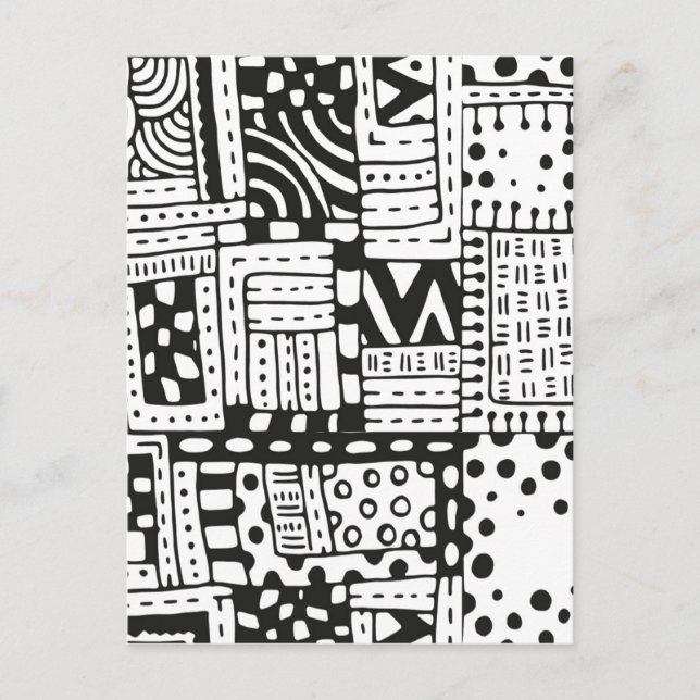 Postal Figuras abstractas inspiradas en India (Anverso)