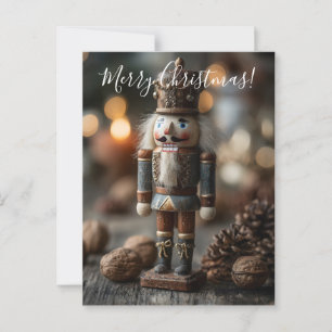 Postal Figuras clásicas de Navidades de pepino de madera