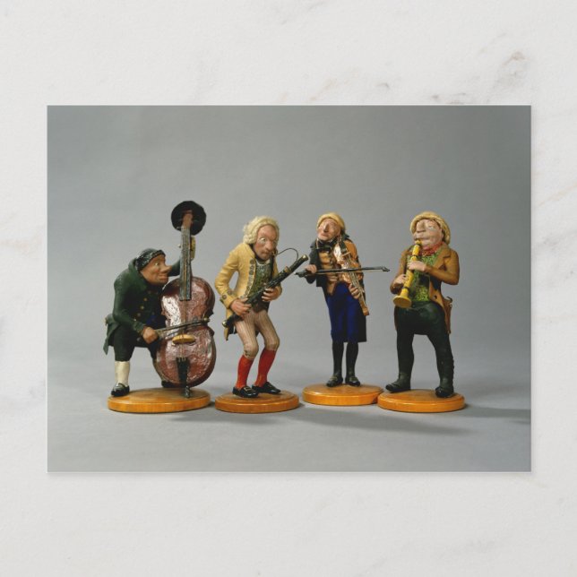 Postal Figuras de la caricatura de músicos (Anverso)