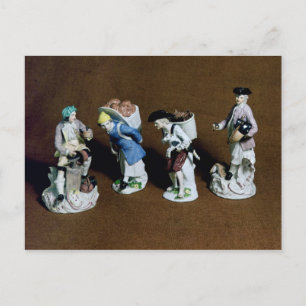 Postal Figuras de Meissen:Saddler,vendedor de cabras