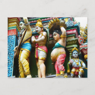 Postal Figuras del templo hindú