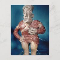 Figurine of a tlachtli player wearing a helmet