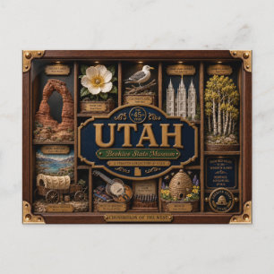 Postal Figurita 3D de Utah en caja de sombra Estado