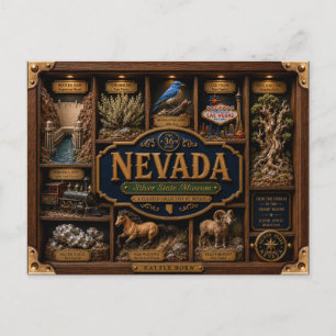 Postal Figurita 3D Nevada Shadow Box Estado