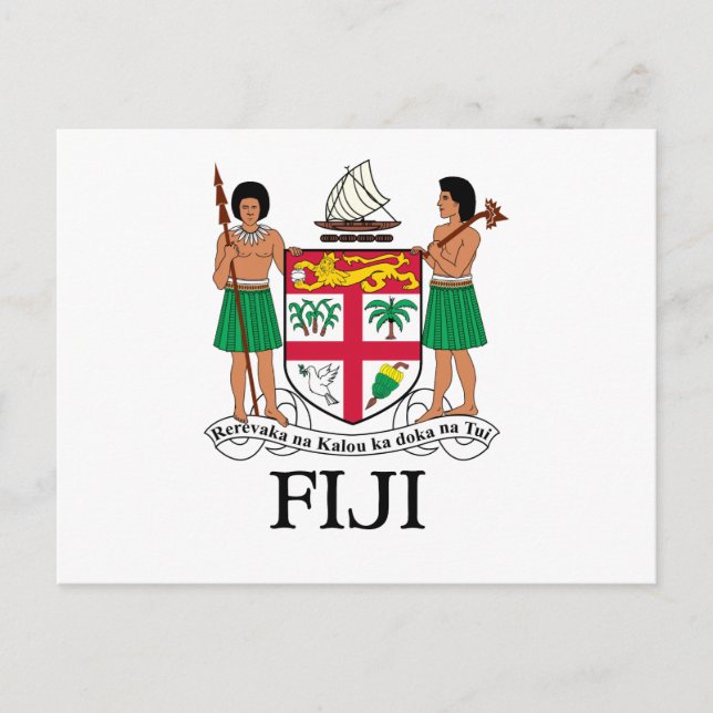 Postal FIJI - emblema/bandera/escudo de armas/símbolo (Anverso)