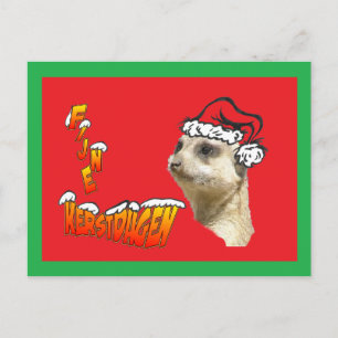 Postal Fijne Kerstdagen Stokstaartje Kerstman Briefkaart